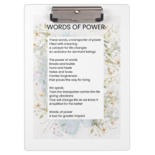 Words Of Power Uplifting Poem Poetry  Clipboard
