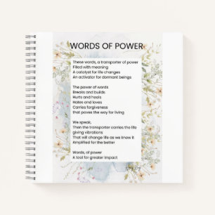 Words Of Power Uplifting Poem Poetry  Notebook