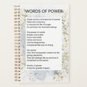 Words Of Power Uplifting Poem Poetry Planner