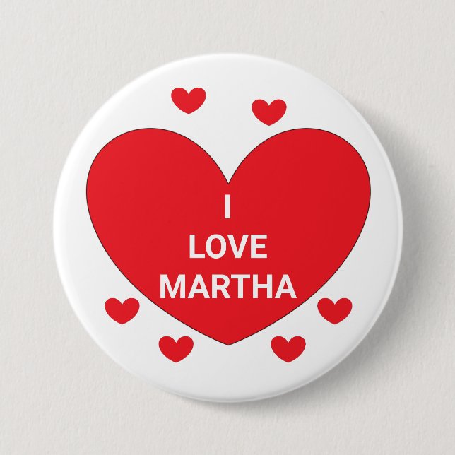 Words of the Heart:  Red & White 7.5 Cm Round Badge (Front)