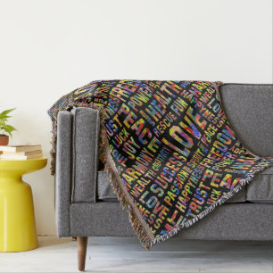 Words Of The Spirit Way / Positive Thinking 1 Throw Blanket