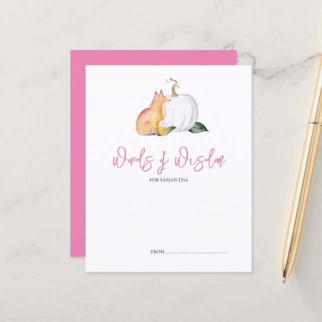 Words of Wisdom Advice Fall Pumpkin Fox (Front/Back In Situ)