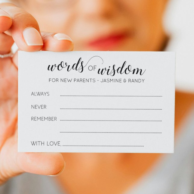 Words of Wisdom Baby Shower New Parents Advice (Creator Uploaded)