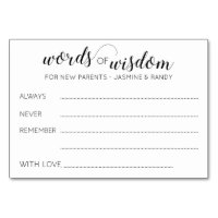 Words of Wisdom Baby Shower New Parents Advice