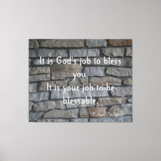 Words of Wisdom "Be Blessable" on a Canvas Print (Front)
