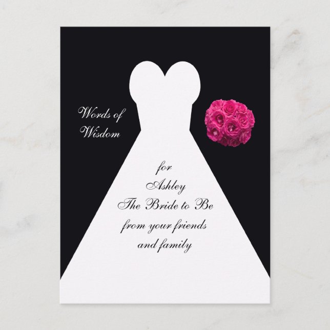 Words of Wisdom for Bride Post Card - Bridal Gown (Front)