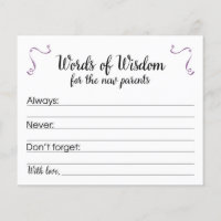 Words of Wisdom For New Parents Baby Shower Advice