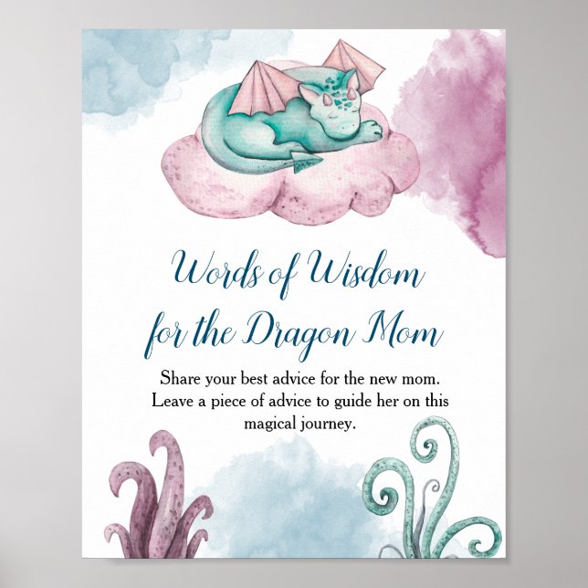 Words of Wisdom for the Dragon Mum Dragon Baby  Poster (Front)