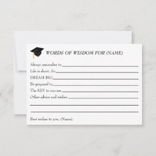 Words of Wisdom for the Graduate - Party card