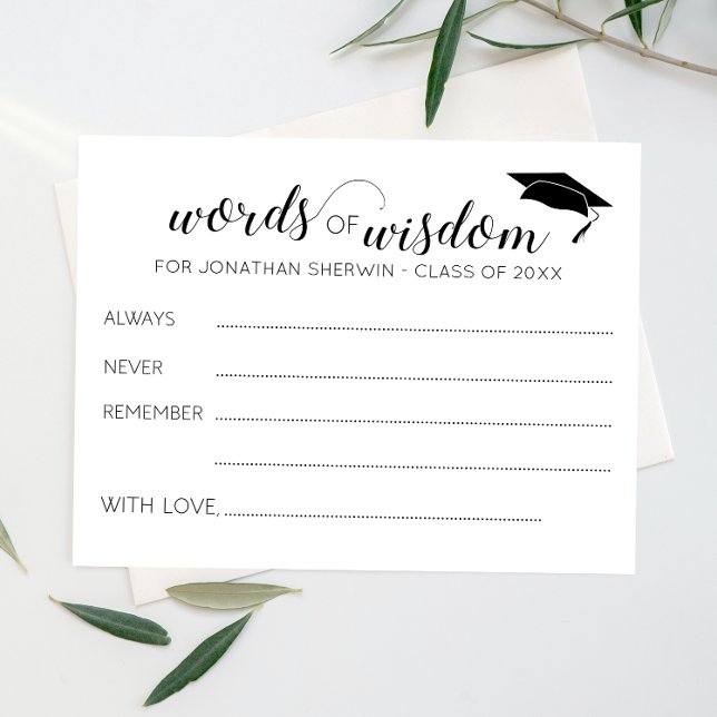 Words of Wisdom Grad Cap Graduation Advice (Creator Uploaded)