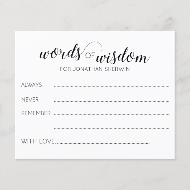 Words of Wisdom Graduation Advice (Front)