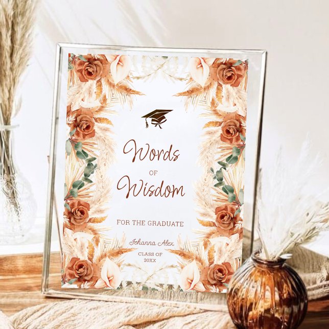 Words of Wisdom Graduation | Bold Boho Watercolor  (Creator Uploaded)