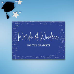 Words of Wisdom Math Graduation Advise Blue Enclosure Card