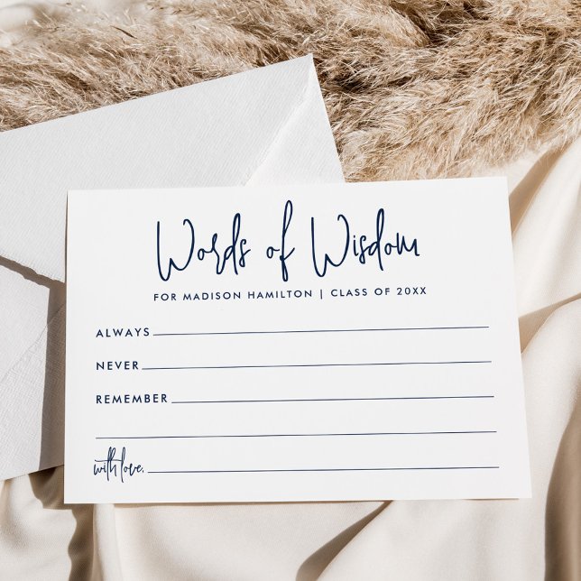 Words of Wisdom Navy Graduation Advice Cards (Creator Uploaded)