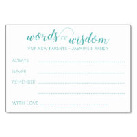 Words of Wisdom New Parents Baby Shower Advice