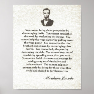 Words of Wisdom on Parchment=Abraham Lincoln Poster