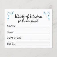 Words of Wisdom Parenting Advice Baby Shower