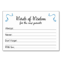 Words of Wisdom Parenting Advice Cards Baby Shower