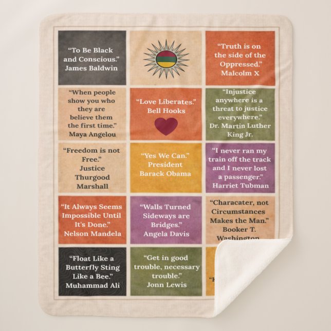 Words of Wisdom Sherpa Blanket (Front)