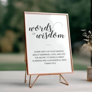 Words of Wisdom Wedding Advice Sign