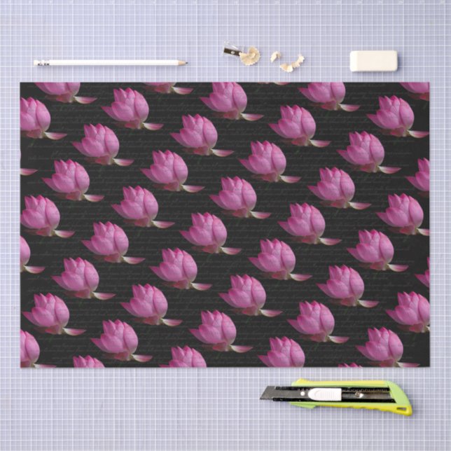 Words on Pink Lilies Tissue Paper (Craft)