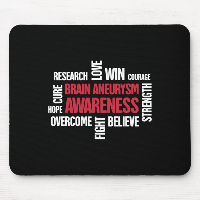 Words Present  Brain Aneurysm Awareness  Mouse Pad (Front)