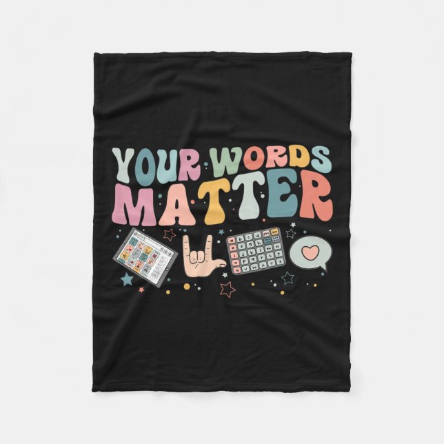 Words Problem Speech Therapy Language Pathologist  Fleece Blanket (Front)