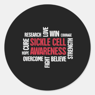 Words - Sickle Cell Anaemia Awareness  Classic Round Sticker
