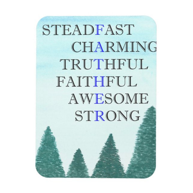 Words to describe father magnet (Vertical)