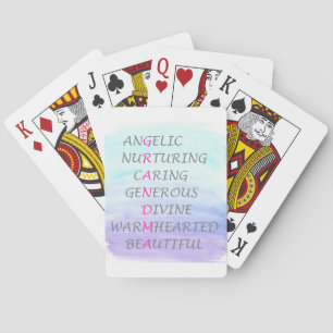 Words to describe grandma playing cards