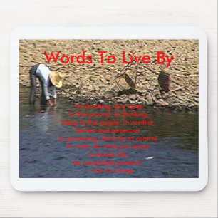 Words To Live By --Tao Te Ching Guilin 2002 Woman Mouse Pad