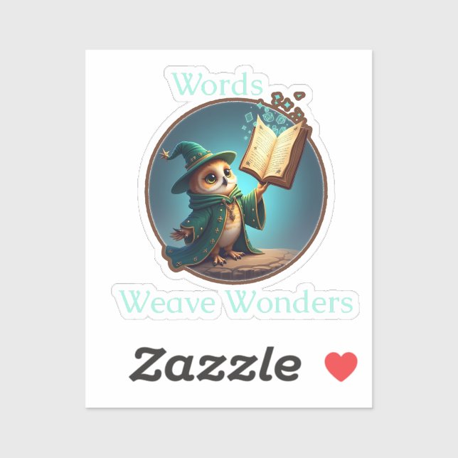 Words Weave Wonders – Wizard Owl Sticker (Sheet)