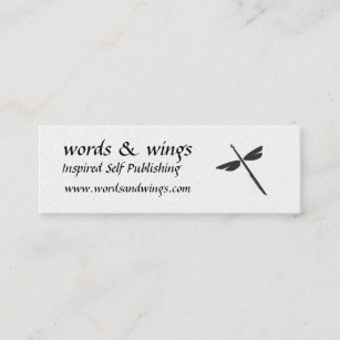 Words & Wings Abstract Dragonfly and Pen Business Mini Business Card