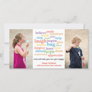 Words x2 holiday card