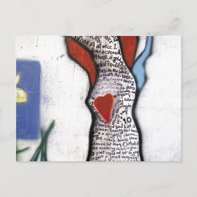 Wordsworth Poem Tree Graffiti Postcard (Front)