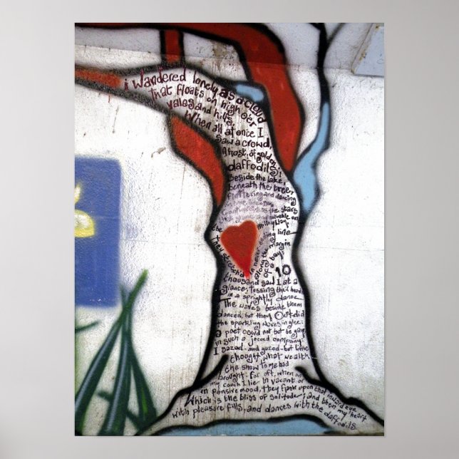 Wordsworth Poem Tree Graffiti Poster (Front)