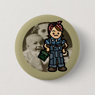 work badge. 6 cm round badge