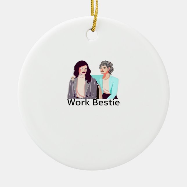 Work Beast Classic Ceramic Tree Decoration (Front)