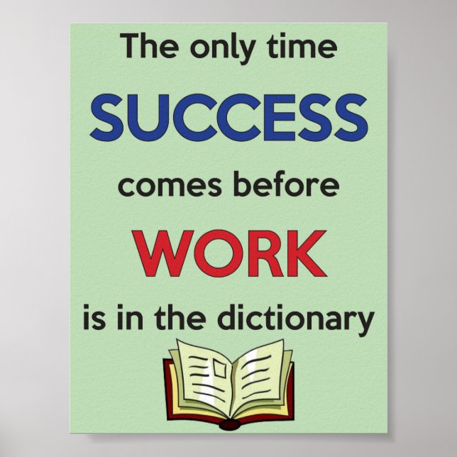 WORK before SUCCESS Poster (Front)