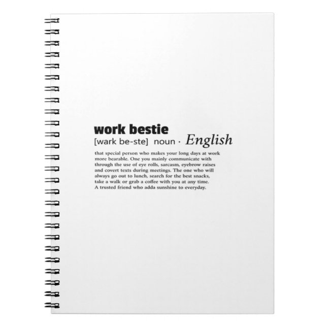 Work Bestie Classic Chill Notebook (Front)