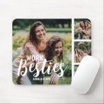 Work Bestie Customised Photo Collage Mouse Pad<br><div class="desc">This modern work besities, photo collage mousepad is the perfect gift for your best coworker, featuring 4 of your favourite photographs, the text WORK BESTIE, and then personalised with your names. Fantastic as a christmas, graduation, galatines, birthday gift or for any other special occassion, the font style, size and colour...</div>