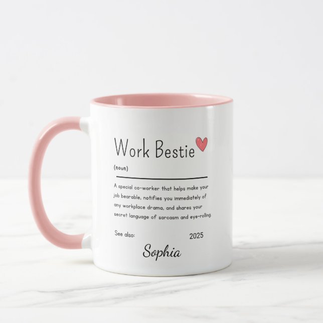 Work Bestie Definition Personalized Mug (Left)
