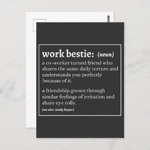 Work Bestie definition Postcard