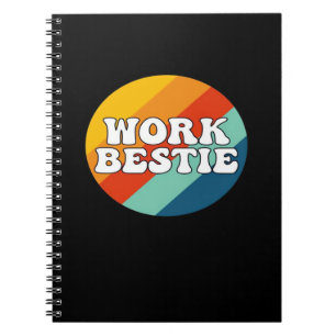 Work Bestie Emotional Help Coworker Retro Vintage Notebook