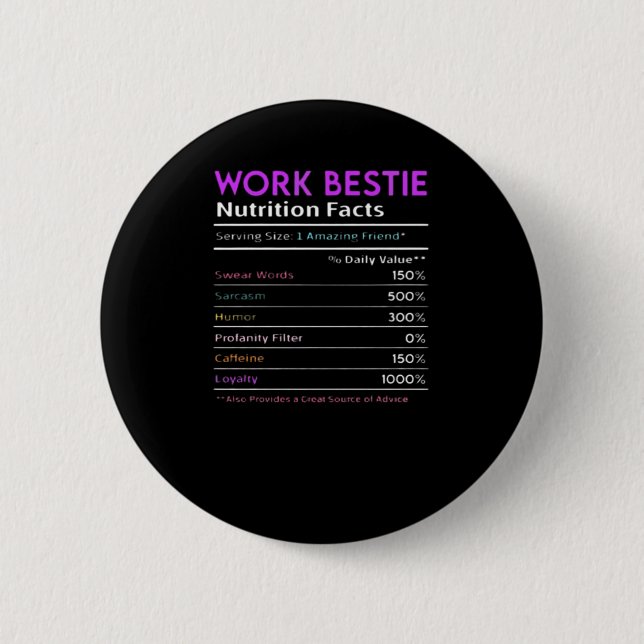 Work Bestie Essential 6 Cm Round Badge (Front)