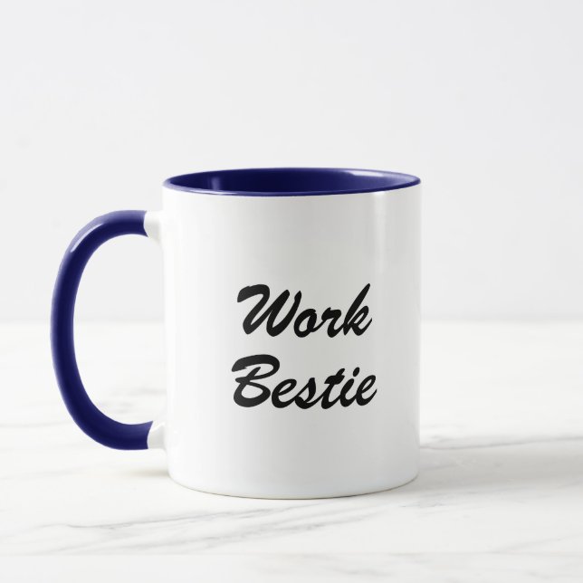 Work Bestie Fun Coworker Typography Coffee Mug (Left)