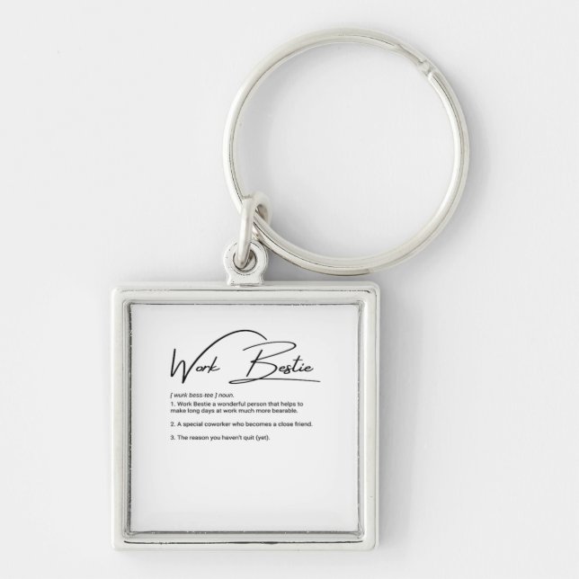 Work Bestie Funny Coworker & Colleague Classic Key Ring (Front)