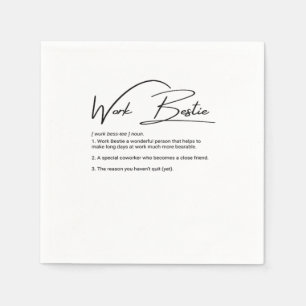 Work Bestie Funny Coworker & Colleague Classic Napkin