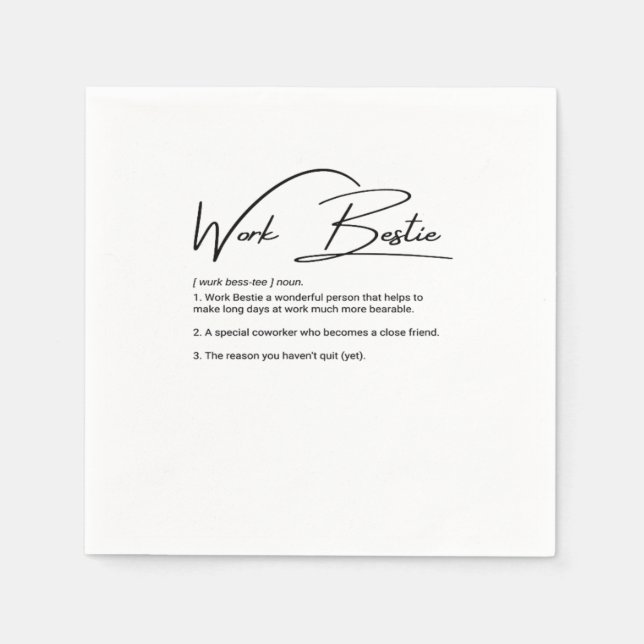 Work Bestie Funny Coworker & Colleague Classic Napkin (Front)