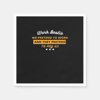 Work Bestie Funny Coworker Quote Classic Napkin
